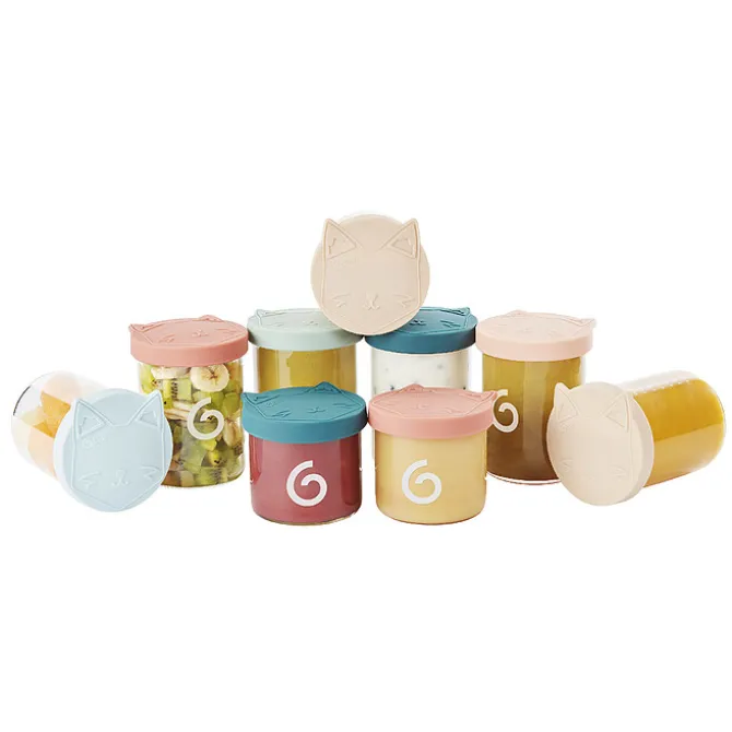 Babymoov Lot de 9 ISY BOWLS en Verre 120 et 250 ml - Multicolore
