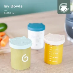 Babymoov Lot de 6 ISY BOWLS en Verre 250 ml - Multicolore