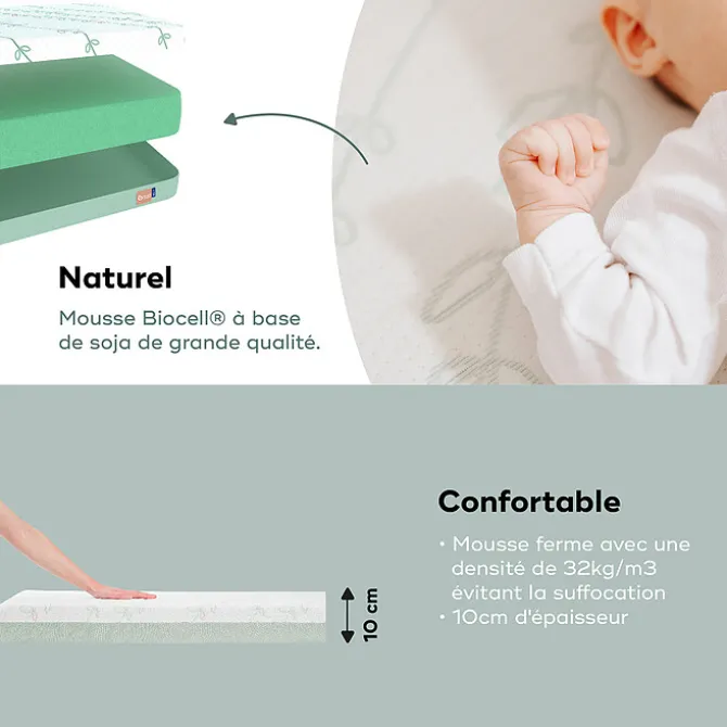 Babymoov Matelas Antibactérien Cosy'lite - 60 x 120 cm