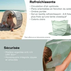 Babymoov Tente Anti-UV Rafraichissante Moov & Protect - Green Lagoon