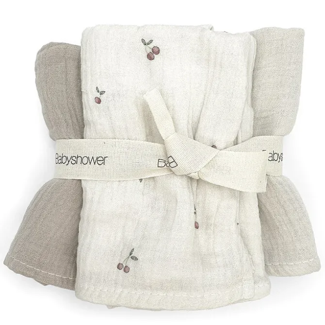 Babyshower Lot de 3 Mini Langes - Cherries
