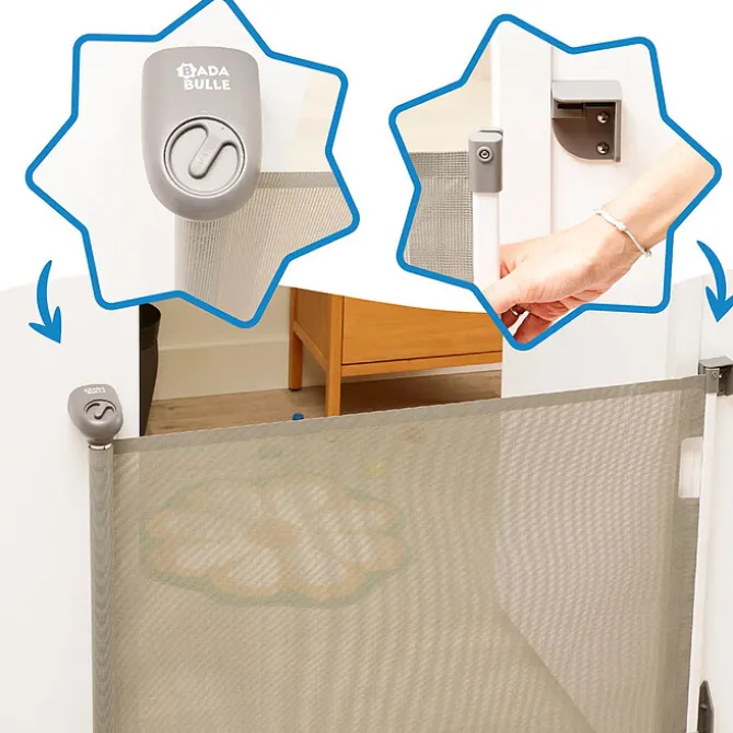 Badabulle Barrière de Sécurité Rétractable Safe & Roll - Gris