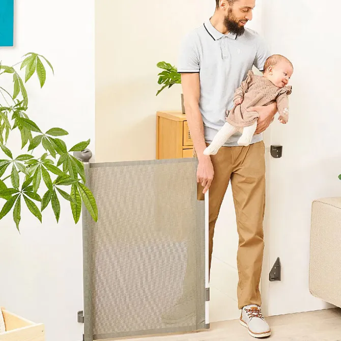 Badabulle Barrière de Sécurité Rétractable Safe & Roll - Gris