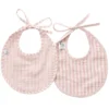 BB&Co Lot de 2 Bavoirs Naissance - Rayé Vieux Rose