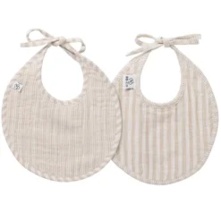 BB&Co Lot de 2 Bavoirs Naissance - Rayé Galet