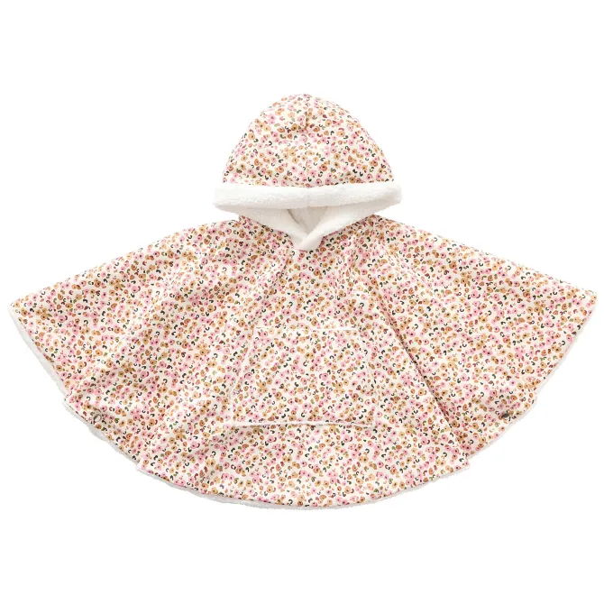 BB&Co Poncho de Voyage Léopard Sherpa Blanc - 1/2 Ans