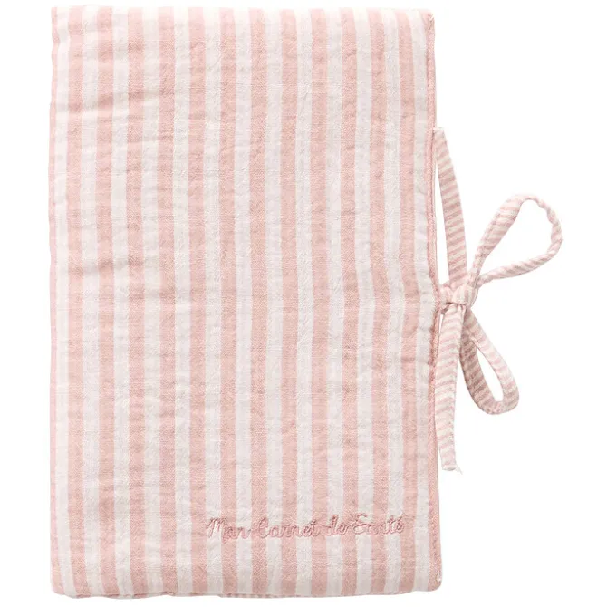 BB&Co Protège-carnet de Santé - Rayé Vieux Rose