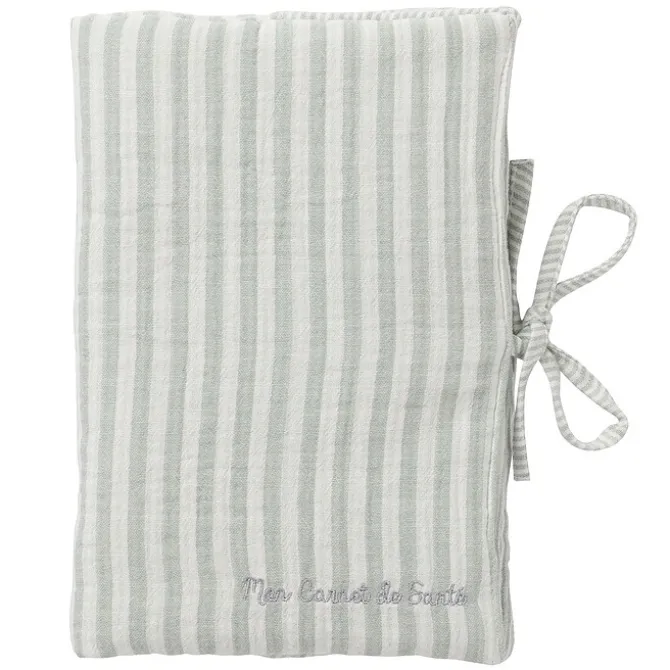 BB&Co Protège-carnet de Santé - Rayé Vert de Gris