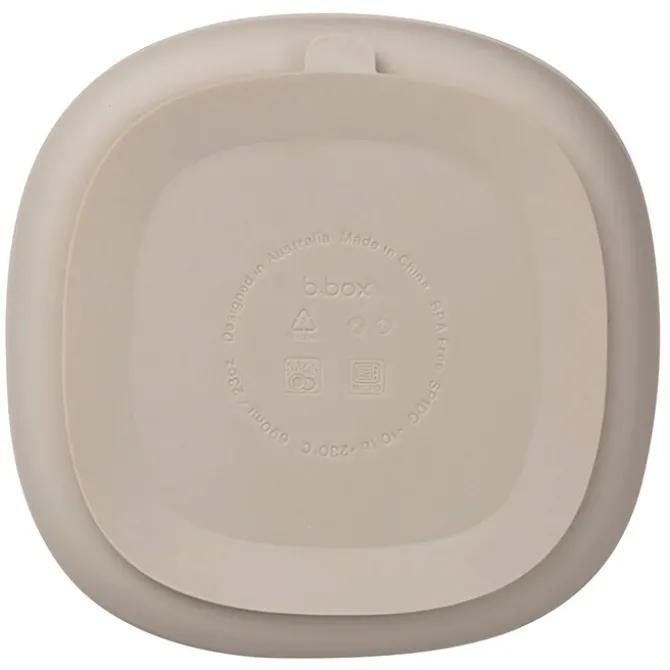 b.box for kids Assiette Compartimentée à Ventouse et Couvercle - Latte