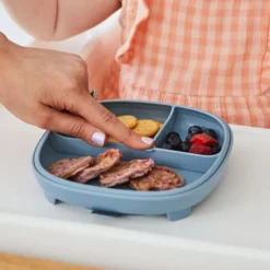 b.box for kids Assiette Compartimentée à Ventouse 2-en-1 - Sage