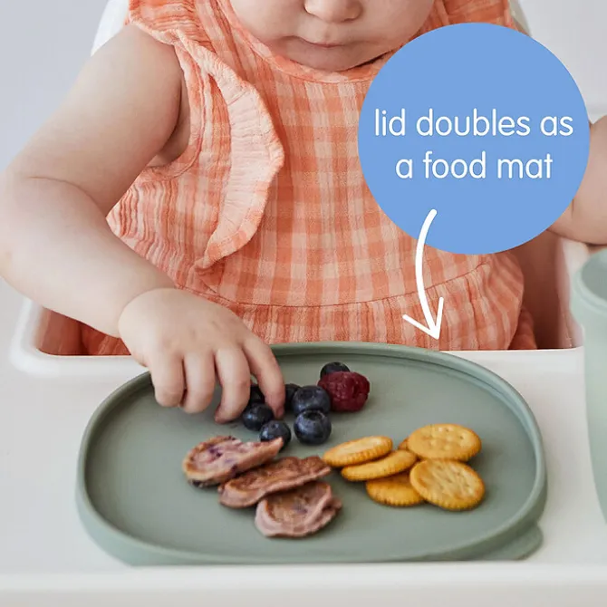 b.box for kids Assiette Compartimentée à Ventouse et Couvercle - Blush