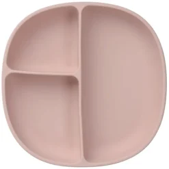b.box for kids Assiette Compartimentée à Ventouse et Couvercle - Blush