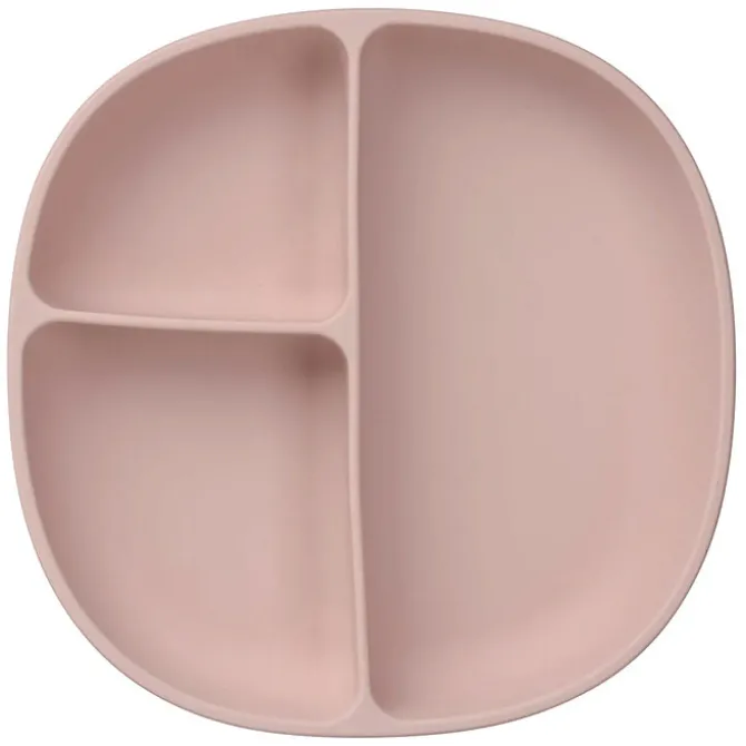 b.box for kids Assiette Compartimentée à Ventouse et Couvercle - Blush