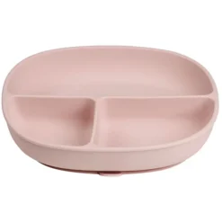 b.box for kids Assiette Compartimentée à Ventouse et Couvercle - Blush