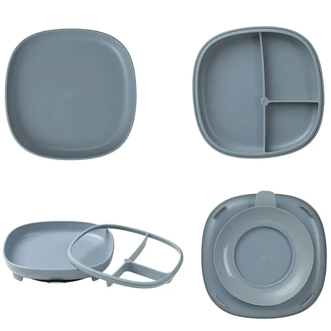 b.box for kids Assiette Compartimentée à Ventouse 2-en-1 - Ocean
