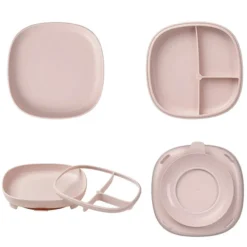 b.box for kids Assiette Compartimentée à Ventouse 2-en-1 - Blush
