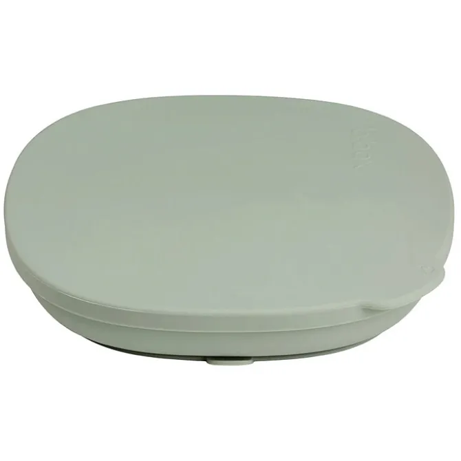 b.box for kids Assiette Compartimentée à Ventouse et Couvercle - Sage