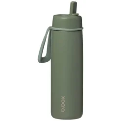 b.box for kids Gourde Isotherme avec Paille Flip Top Olive - 690 ml