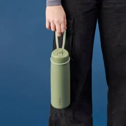 b.box for kids Gourde Isotherme avec Paille Flip Top Olive - 690 ml