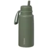 b.box for kids Gourde Isotherme avec Paille Flip Top Olive - 1 l