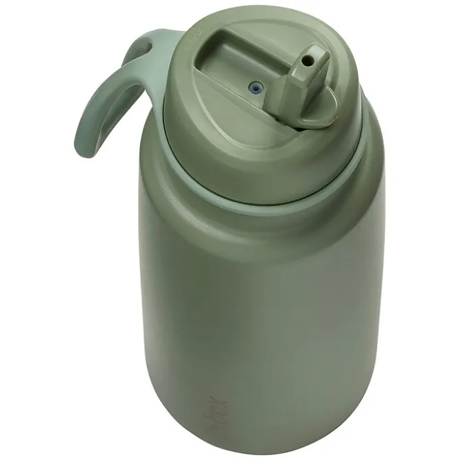 b.box for kids Gourde Isotherme avec Paille Flip Top Olive - 1 l