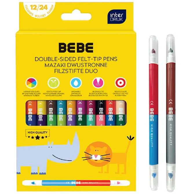 Bebe Interdruk Lot de 12 Feutres Double Côté BEBE Kids