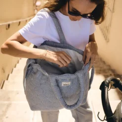 BEBEL Sac à Langer Trendy - Vichy Bleu