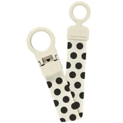 Bibs Attache Sucette Loop Polka - Ivory & Black