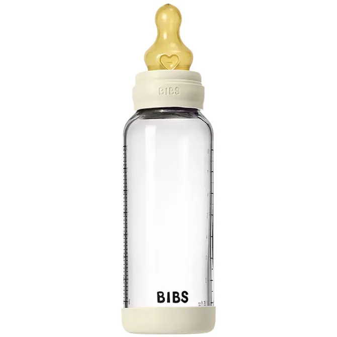 Bibs Biberon en Verre Ivory tétine caoutchouc naturel - 240 ml