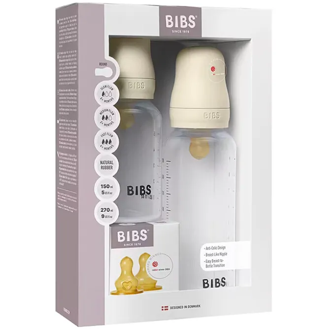 Bibs Coffret Evolutif de 2 Biberons Grow & Flow Ivory - 150 et 270 ml