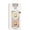 Bibs Lot de 2 Sucettes Anatomiques Colour Ivory & Blush - 0/6 Mois