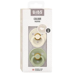 Bibs Lot de 2 Sucettes Anatomiques Colour Ivory & Sage - 6/18 Mois