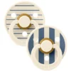 Bibs Lot de 2 Sucettes Rondes Bibs Studio Pin Steel Blue - 6/18 Mois