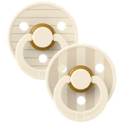 Bibs Lot de 2 Sucettes Rondes Bibs Studio Pin Ivory Vanilla Mix - 0/6 Mois