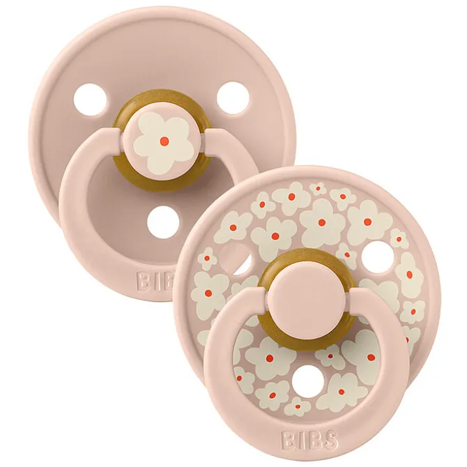 Bibs Lot de 2 Sucettes Rondes Bibs Studio Jasmine Blush Mix - 6/18 Mois