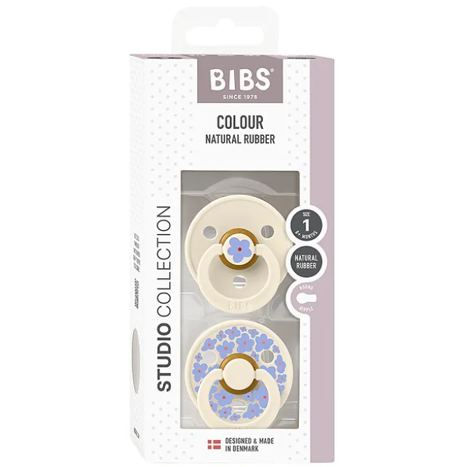 Bibs Lot de 2 Sucettes Rondes Bibs Studio Jasmine Ivory Mix - 0/6 Mois