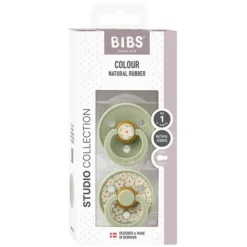 Bibs Lot de 2 Sucettes Rondes Bibs Studio Jasmine Sage Mix - 0/6 Mois