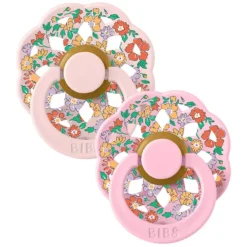 Bibs Lot de 2 Sucettes Rondes Boheme Bibs x Liberty Oscar Meadow & Blossom Mix - 6/18 Mois