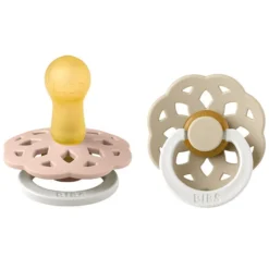 Bibs Lot de 2 Sucettes Rondes Boheme Glow Blush & Vanilla - 6/18 Mois