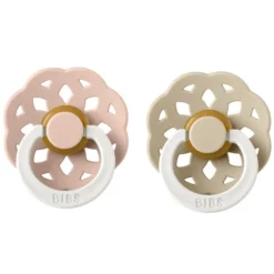 Bibs Lot de 2 Sucettes Rondes Boheme Glow Blush & Vanilla - 6/18 Mois