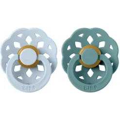 Bibs Lot de 2 Sucettes Rondes Boheme Baby Blue & Island Sea - 0/6 Mois