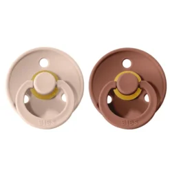 Bibs Lot de 2 Sucettes Rondes Colour Woodchuck & Blush - 18 Mois +