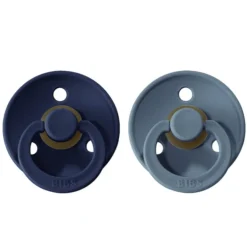 Bibs Lot de 2 Sucettes Rondes Colour Deepspace & Petrol - 6/18 Mois