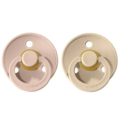 Bibs Lot de 2 Sucettes Rondes Colour Vanilla & Blush - 6/18 Mois