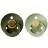 Bibs Lot de 2 Sucettes Rondes Colour Sage & Hunter Green - 6/18 Mois