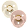 Bibs Lot de 2 Sucettes Rondes Colour Ivory & Blush - 6/18 Mois