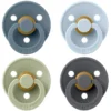 Bibs Lot de 4 Sucettes Rondes Colour Petrol Sage Baby Blue & Iron - 0/6 Mois