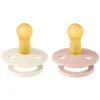 Bibs Lot de 2 Sucettes Rondes Colour Ivory & Blush - 0/6 Mois