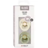 Bibs Lot de 2 Sucettes Rondes Colour Ivory & Sage - 0/6 Mois