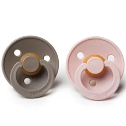 Bibs Lot de 2 Sucettes Rondes Colour Blush et Dark Oak - 0/6 Mois